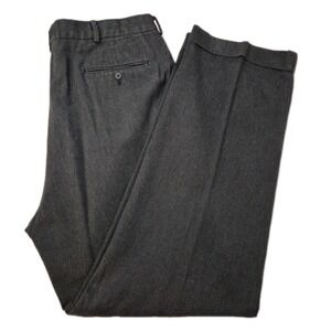 Vtg Polo Ralph Lauren Pants Mens 38/34 (32) Gray Cotton Wool Flannel Cuffs Pleat